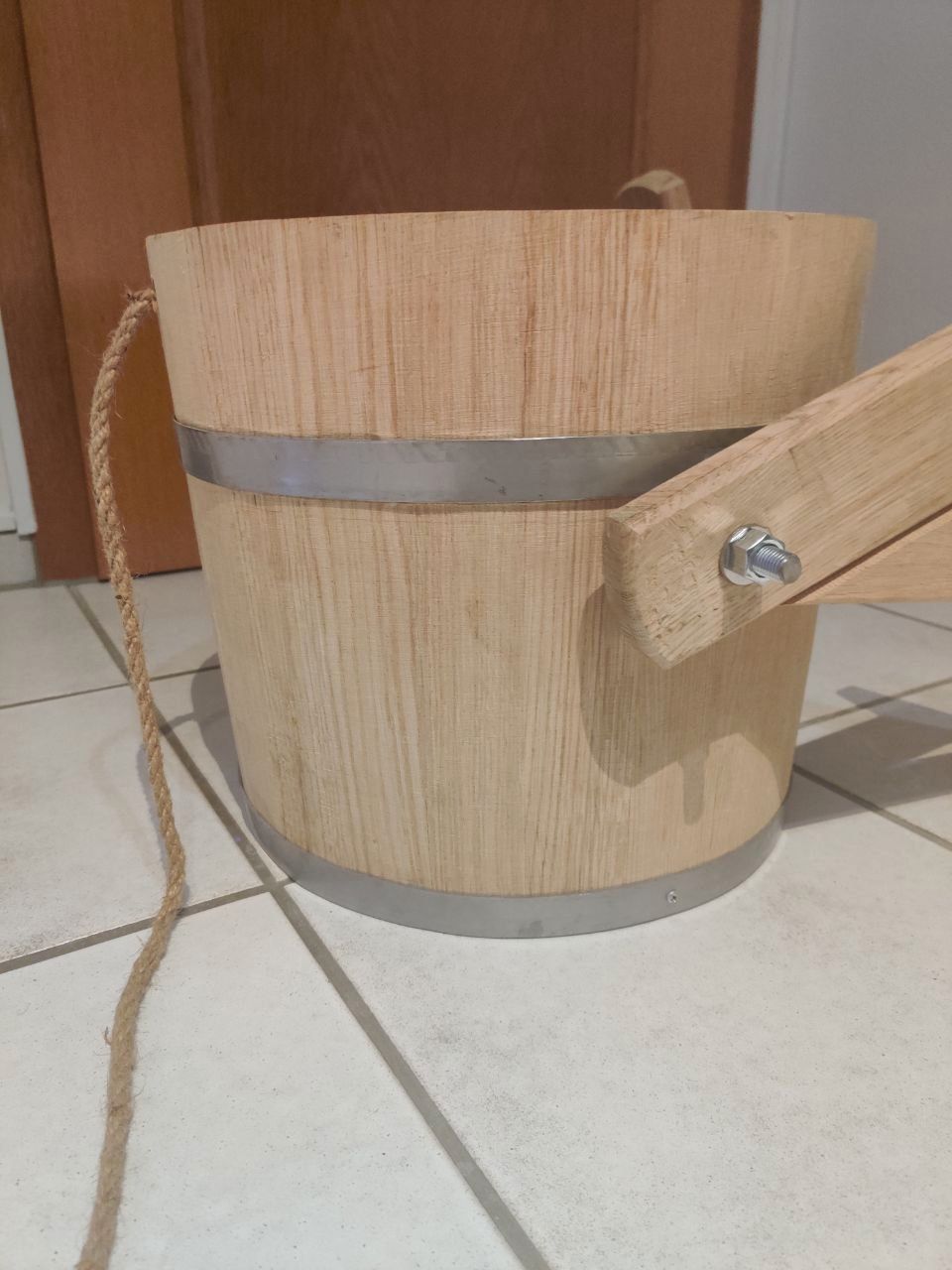 Sauna Schwalleimer 20L, Schwalldusche Eiche, Sauna Eimer