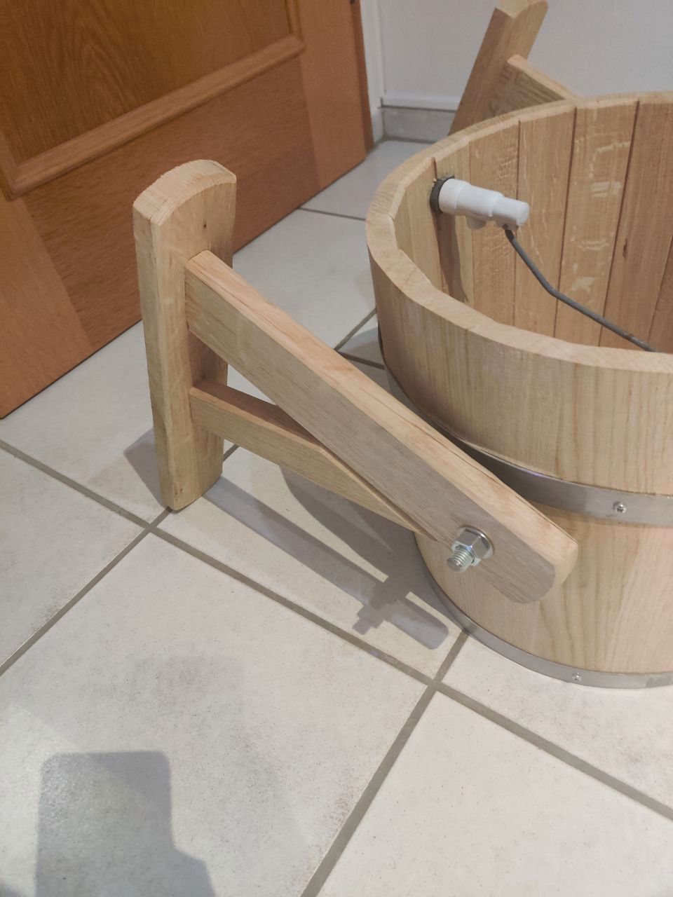 Sauna Schwalleimer 20L, Schwalldusche Eiche, Sauna Eimer