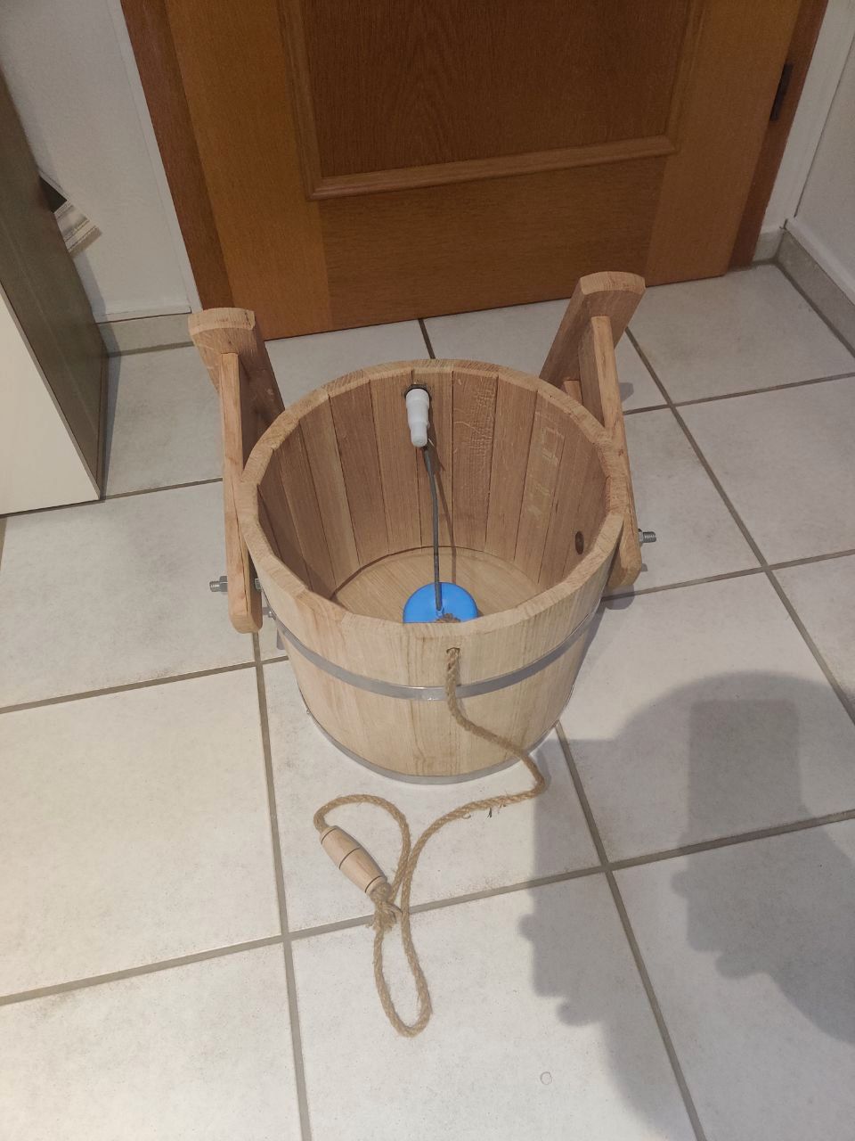 Sauna Schwalleimer 20L, Schwalldusche Eiche, Sauna Eimer