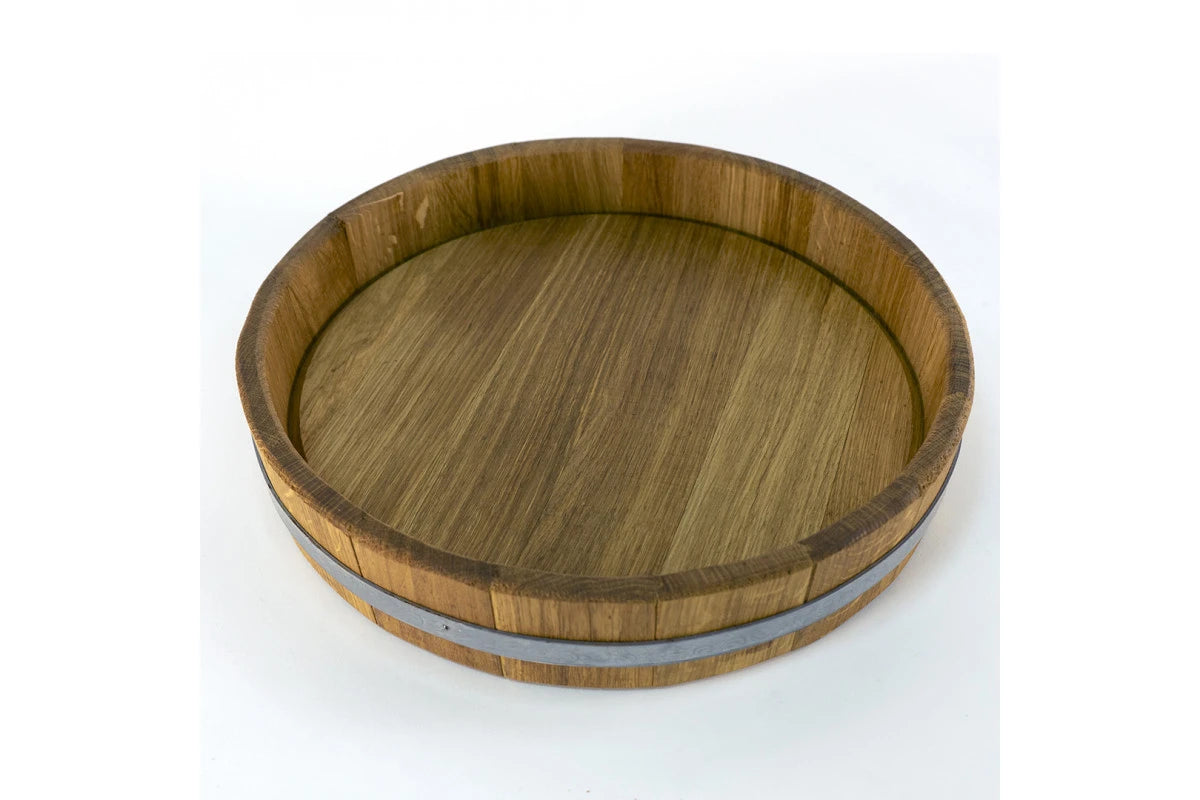 Tablett XXL Ø42cm Eichenholz, Massivholz, Holzteller, Weinkeller Tablett