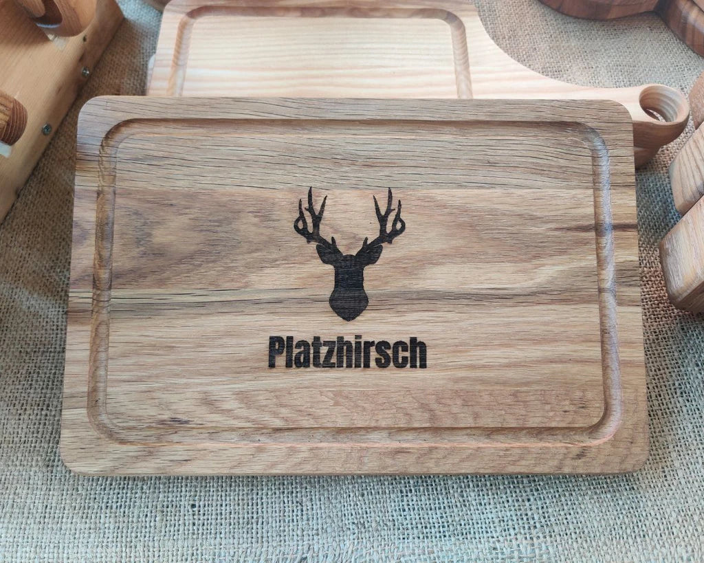 Schneidebrett - Platzhirsch Eichenholz 30*20*2cm